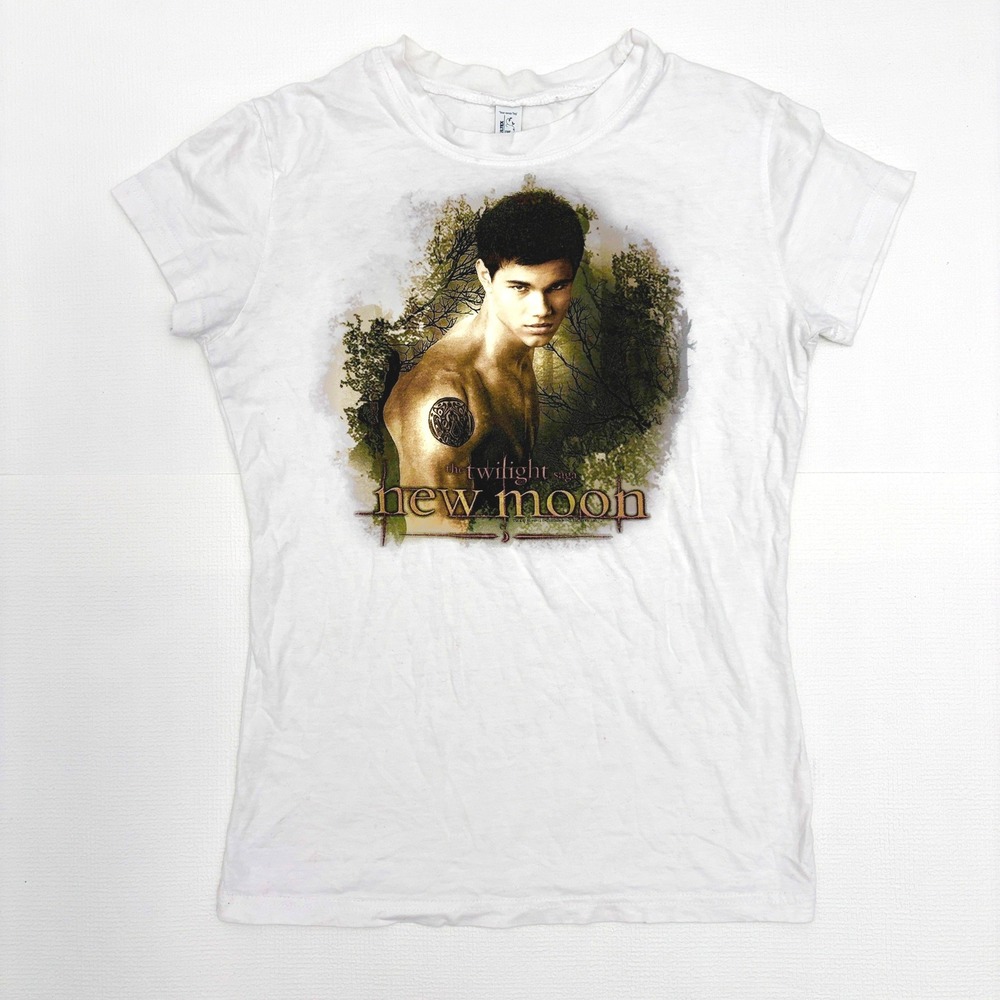 Y2K rare vtg Twilight New Moon Jacob Black Graphic T-Shirt Medium White